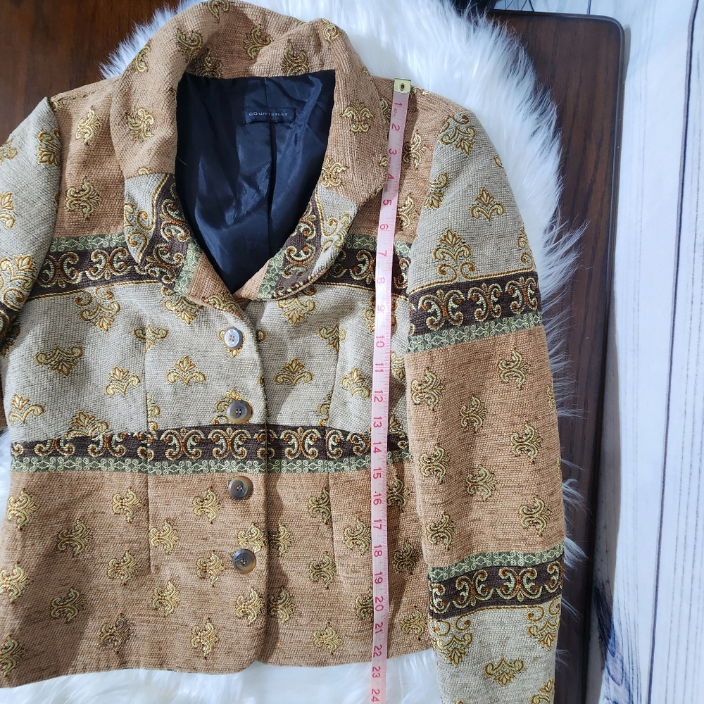 Courtenay Vintage Brown Tapestry Embroidered Blazer - Picture 8 of 8